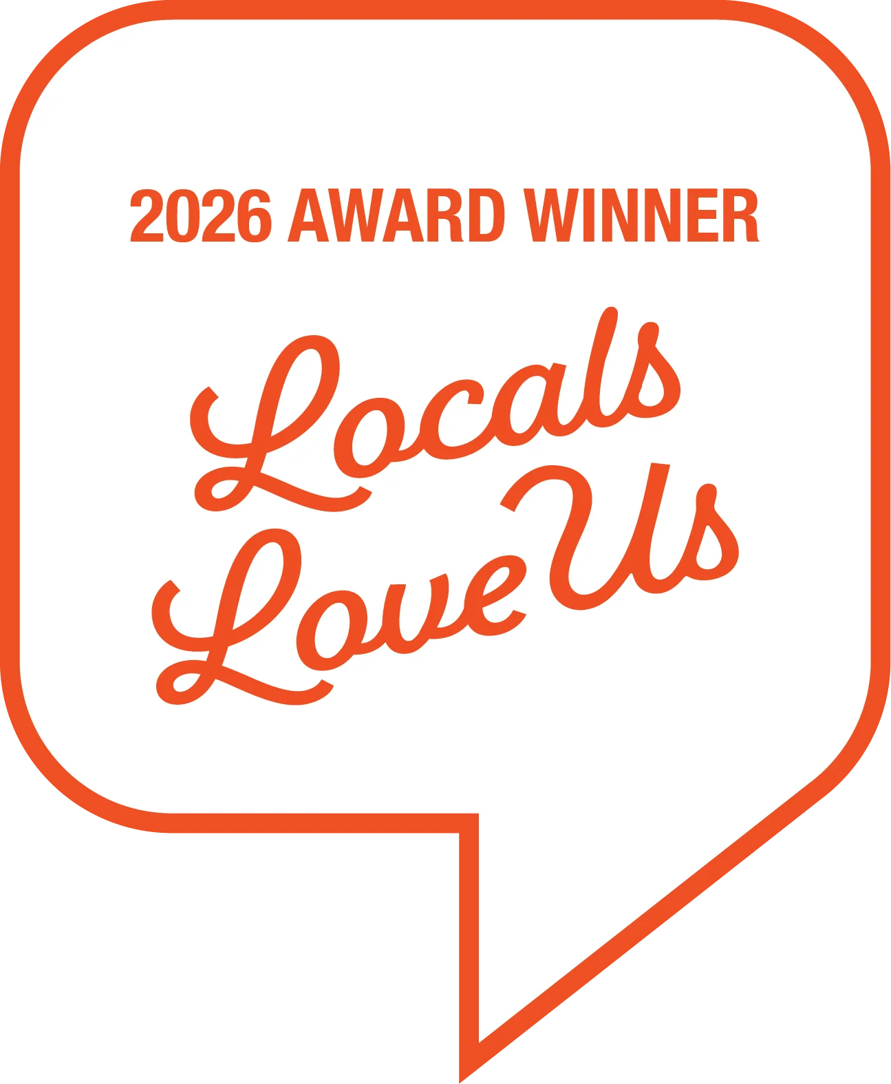 Locals Love Us 2026 Award Winner badge